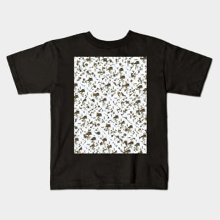 Gold Minimal Abstract Collage Mosaic made of Gold Leaves and Tea Bags. Kids T-Shirt